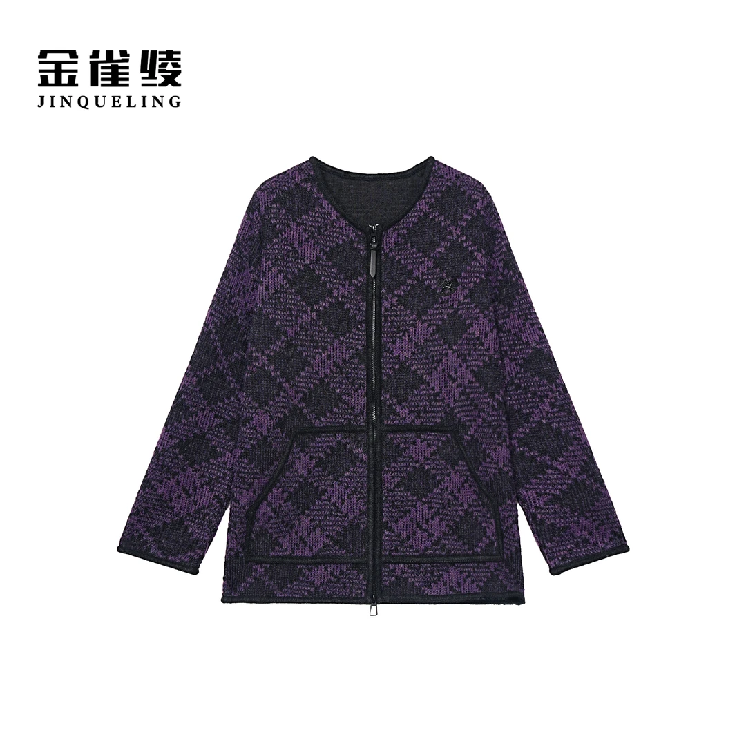 金雀绫【格调时光】设计款复古时尚加宽加大外套SZA4TY776