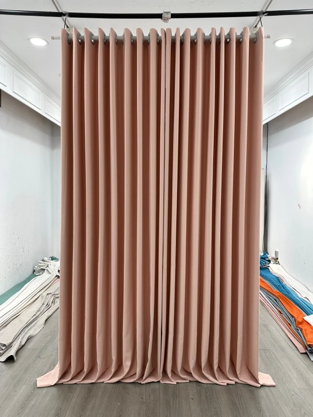 新款雪尼尔麻：粉（成品窗帘）