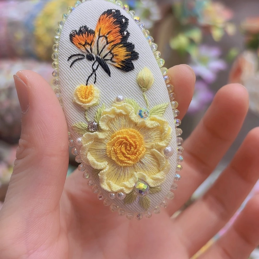 布艺纯手工蝴蝶牡丹