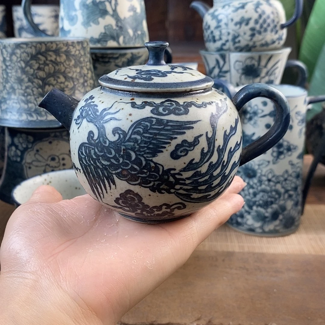 手工手绘青花高温陶瓷
