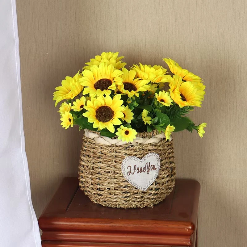 仿真向日葵造型假花客厅卧室桌面装饰花艺摆件