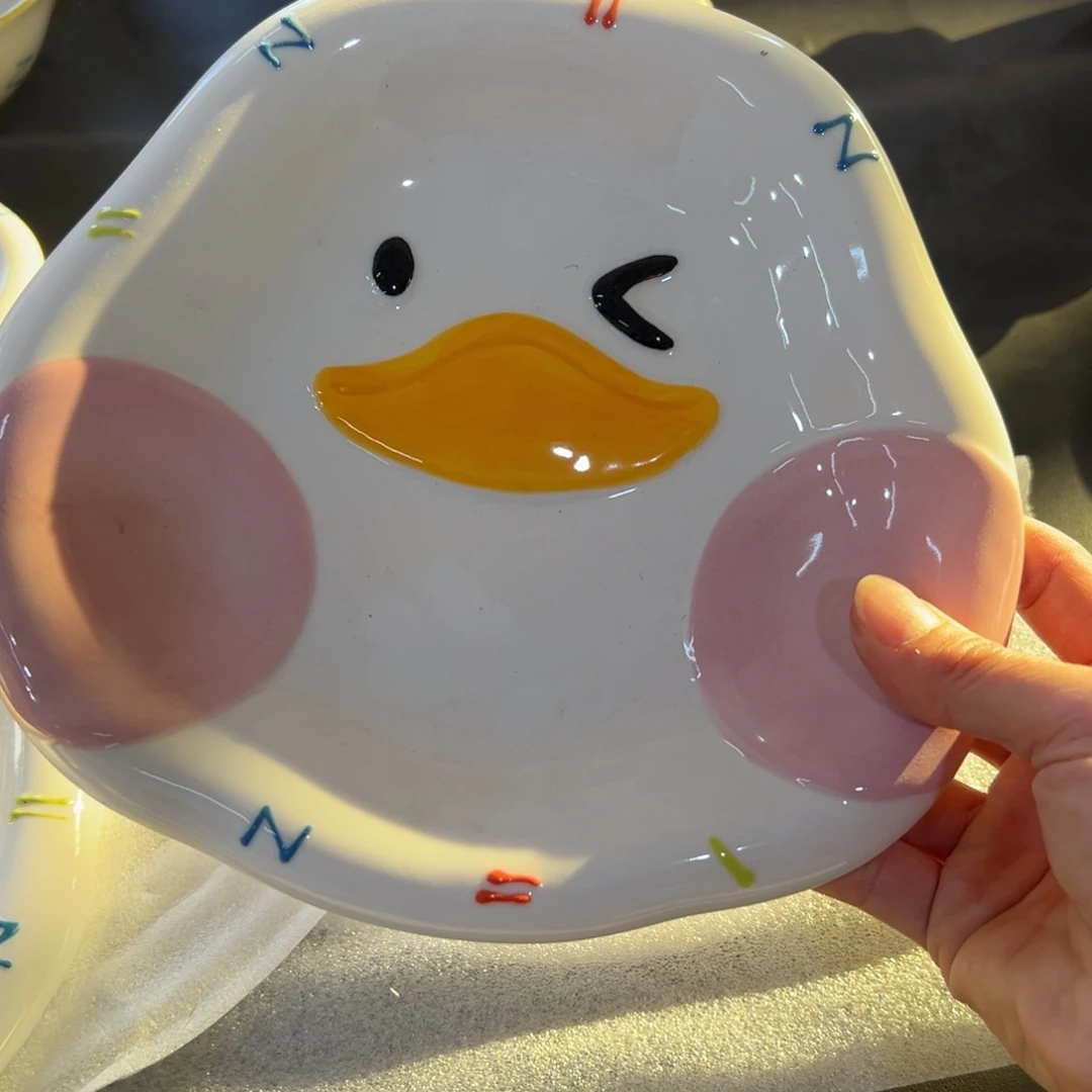 陶摆件高温陶瓷釉下彩微瑕！