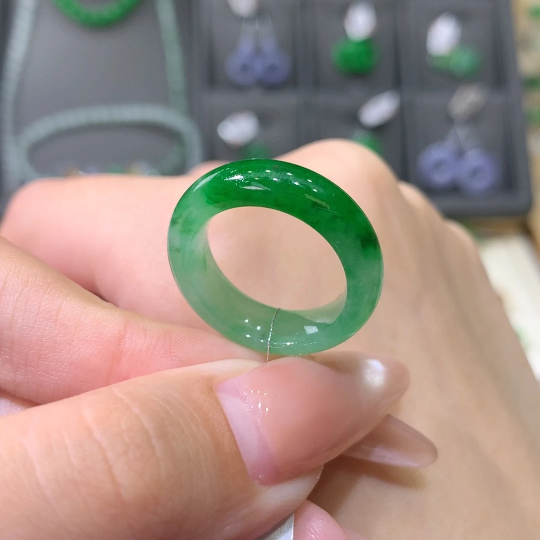 翡翠戒指未镶嵌12-13聚宝盆