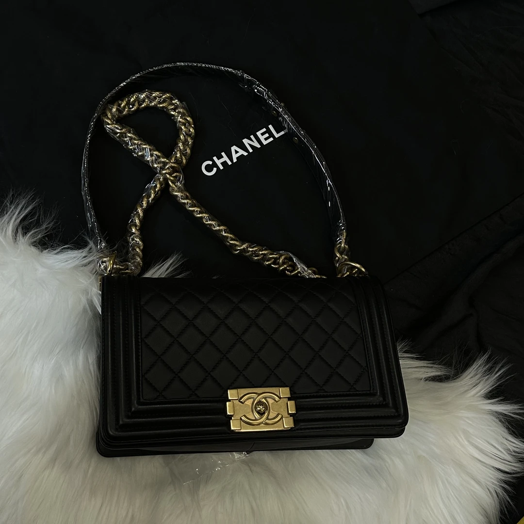 95新 Chanel/香奈儿 香奈儿黑金小号leboy/JM