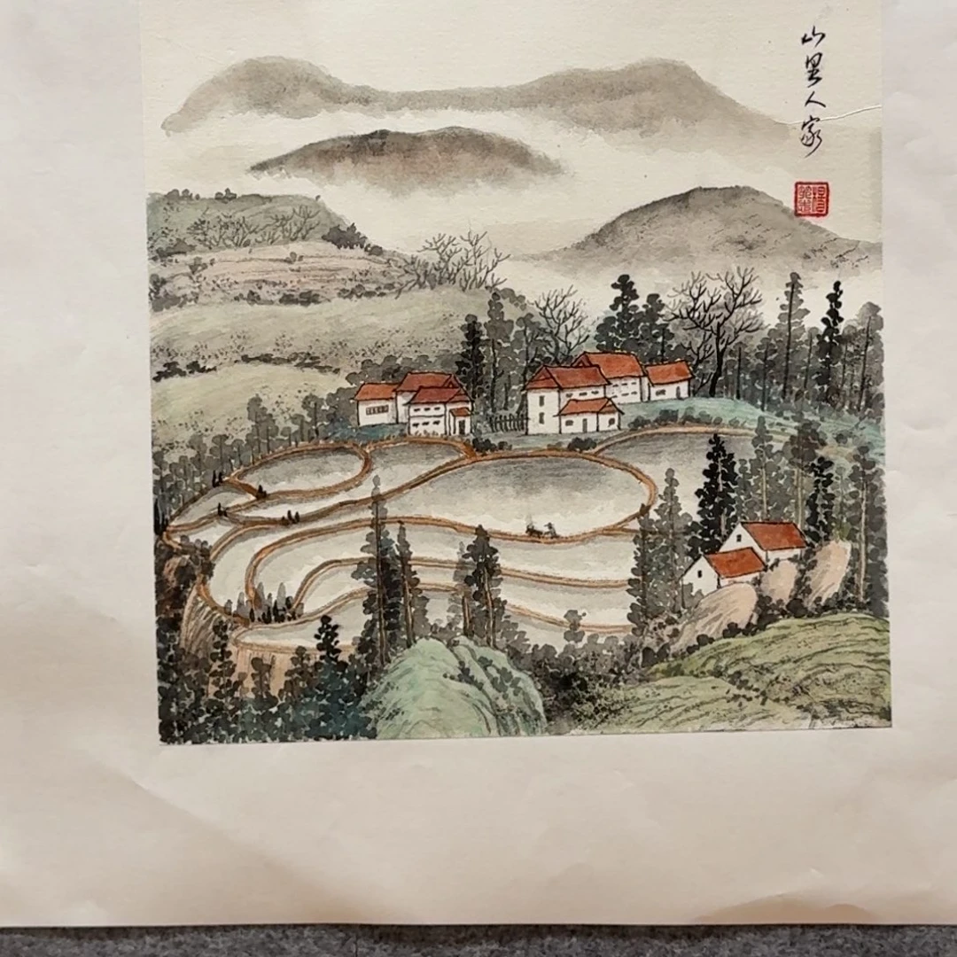 国画34斗方山水作品
