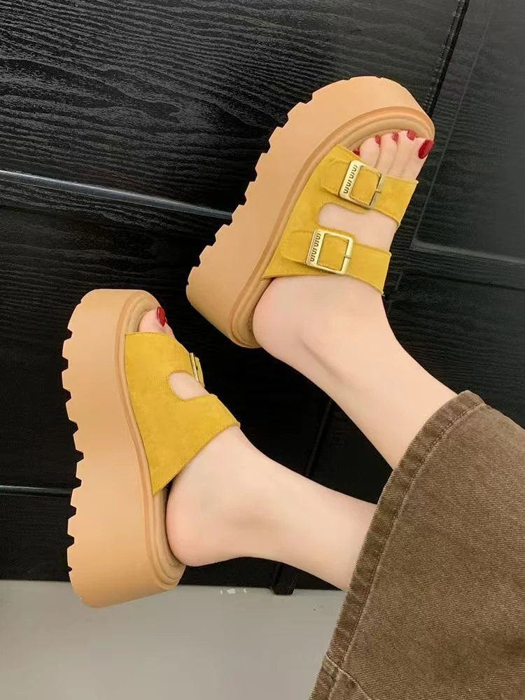 小个子勃肯拖鞋女外穿2025新款夏季松糕厚底凉鞋一字博肯外穿凉拖