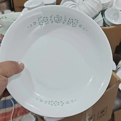 瓷玲珑青色8寸盘2个微瑕疵