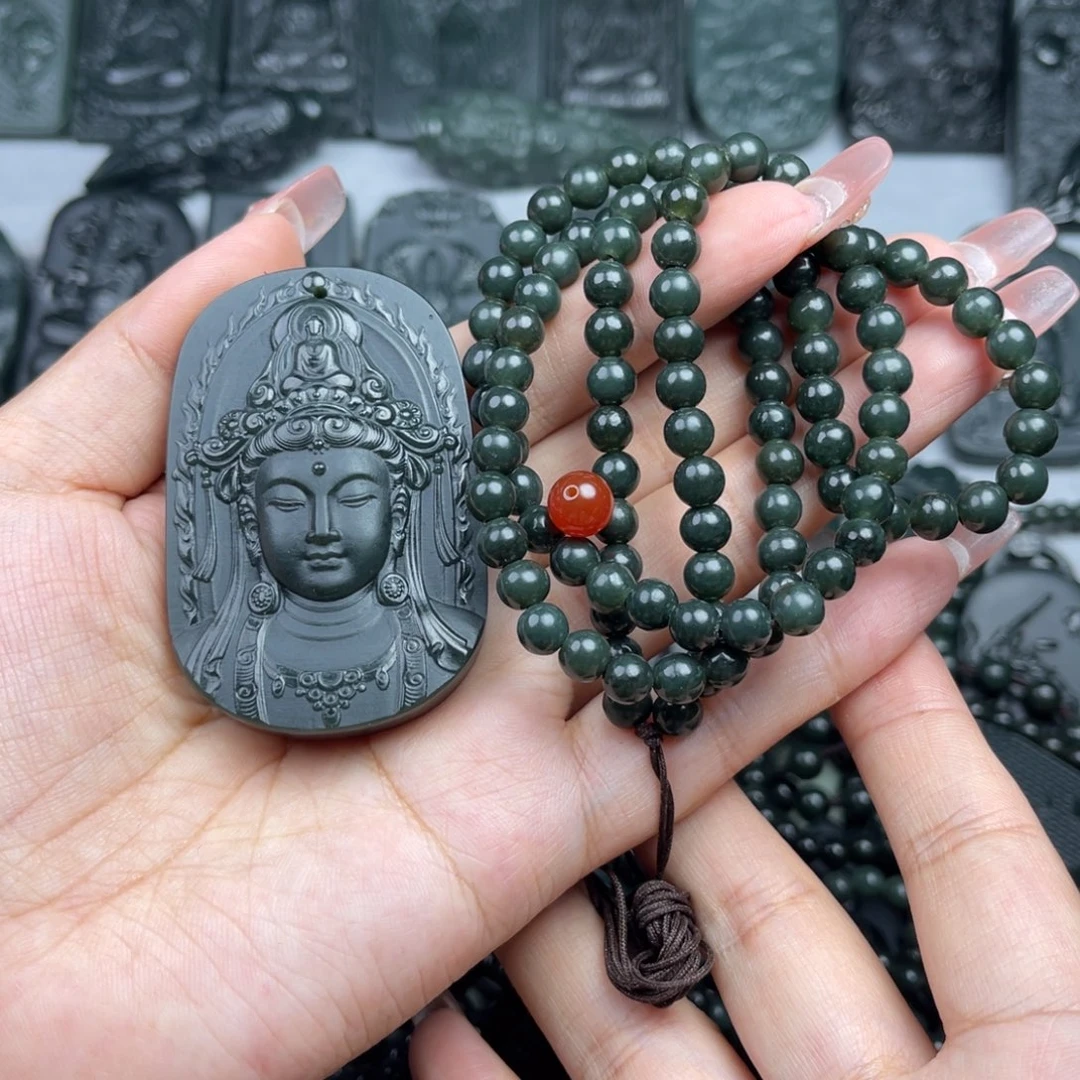 和田玉未镶嵌颈饰百**润