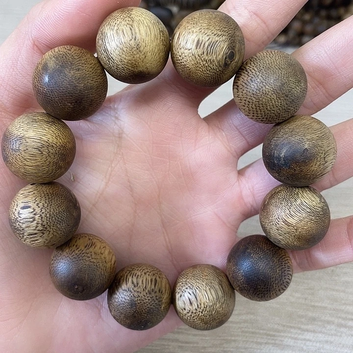 沉香手串九分沉2.0圆珠单圈