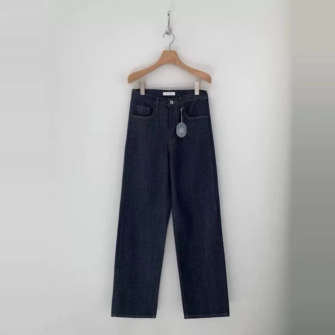 东大门C高腰直筒牛仔裤/NO退换