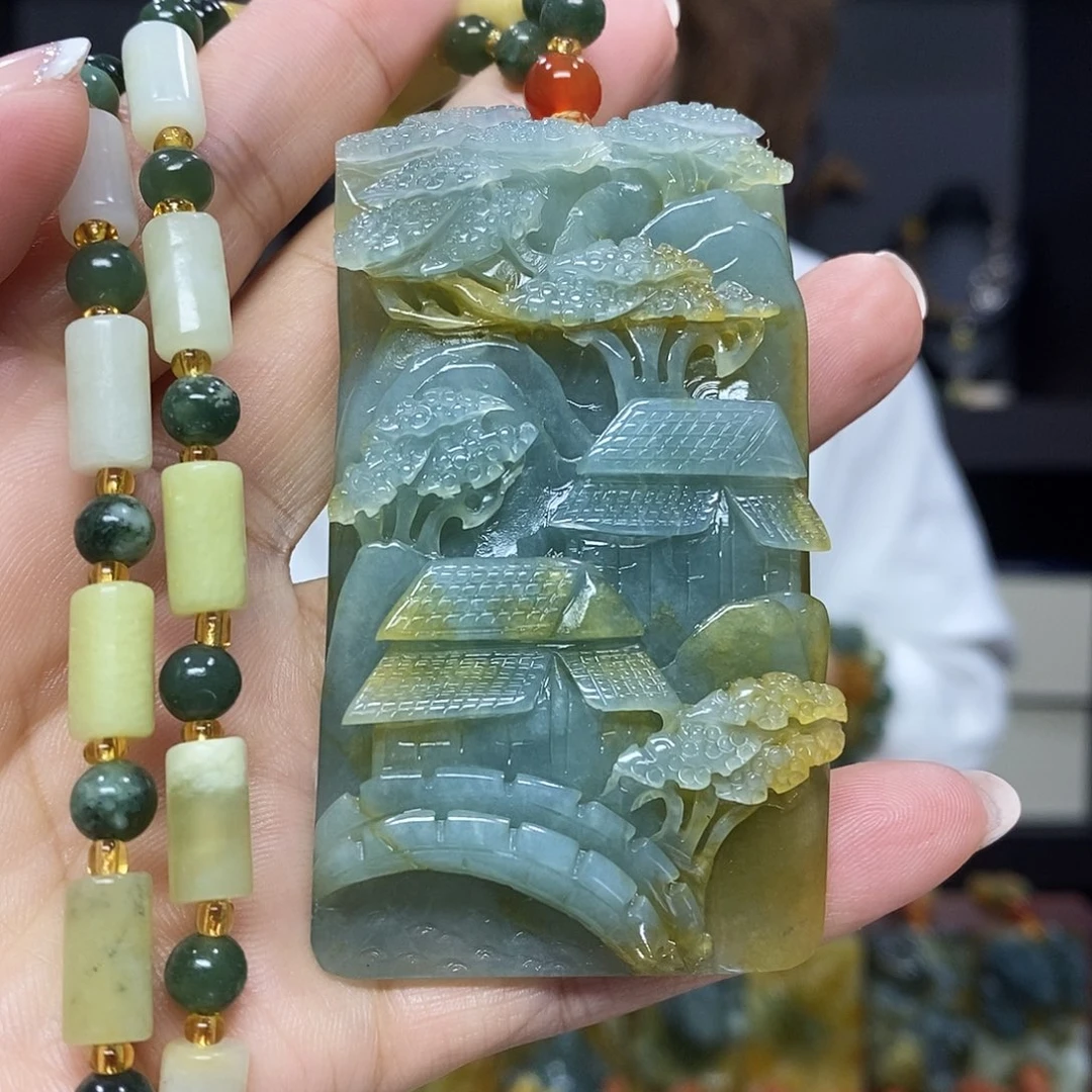 未镶嵌岫玉挂件吊坠项链