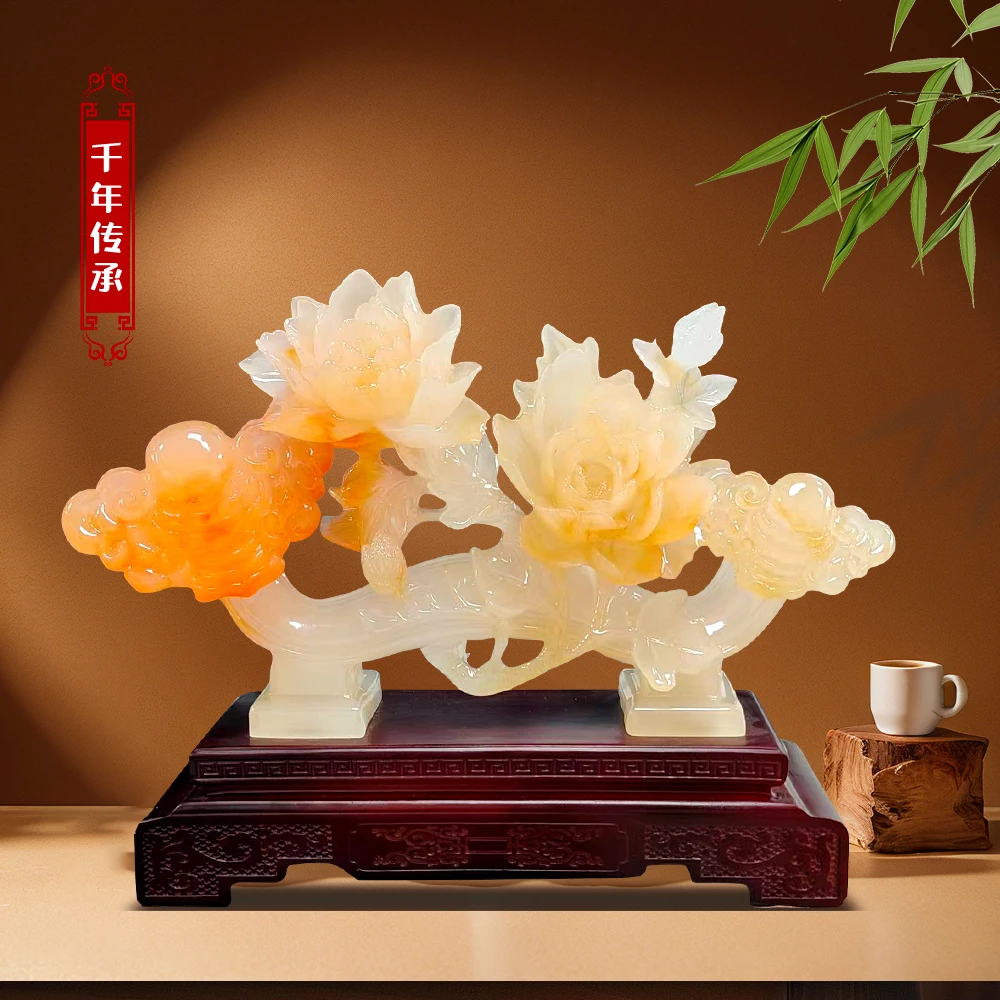 玉如意摆件富贵如意新中式客厅玄关博古架办公室装饰开业乔迁送礼