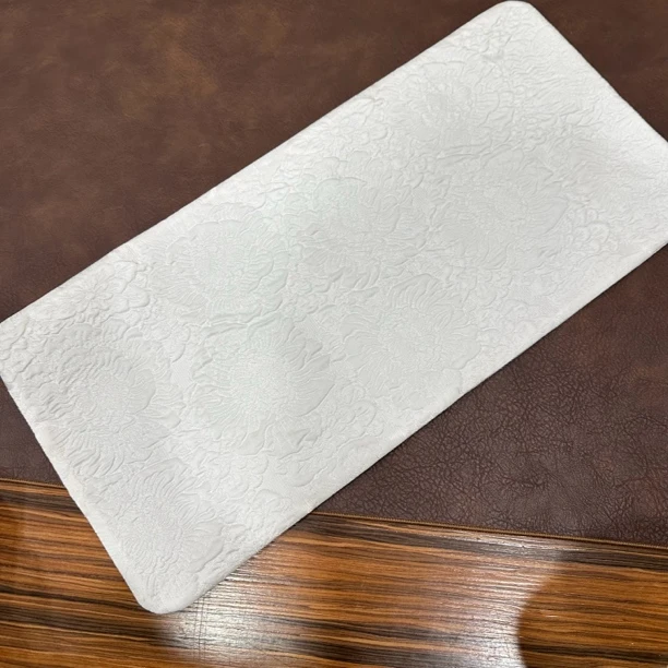 青见文创大牡丹手工中式家用干泡垫壶垫白色