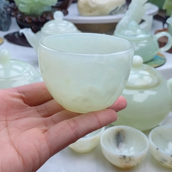 岫玉四大名玉茶杯未镶嵌