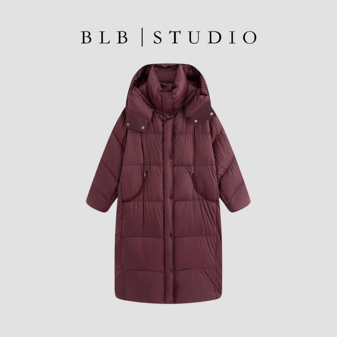 95白鸭绒羽绒服中长款时尚双穿羽绒服女Y24021