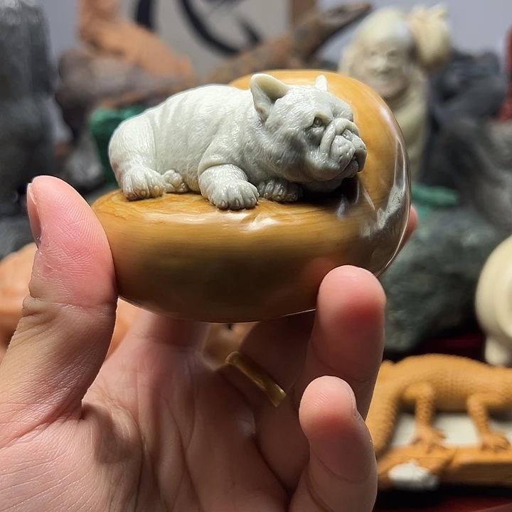 东北石松花石摆件