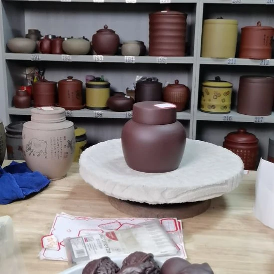 紫砂茶叶罐三两装老紫泥素面9705