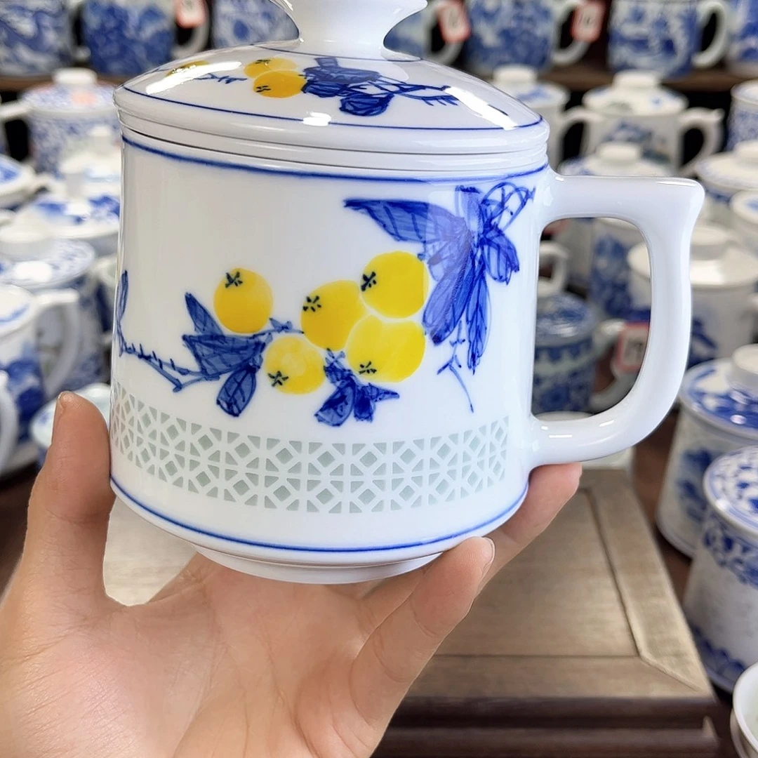 景德镇陶瓷马克杯带盖