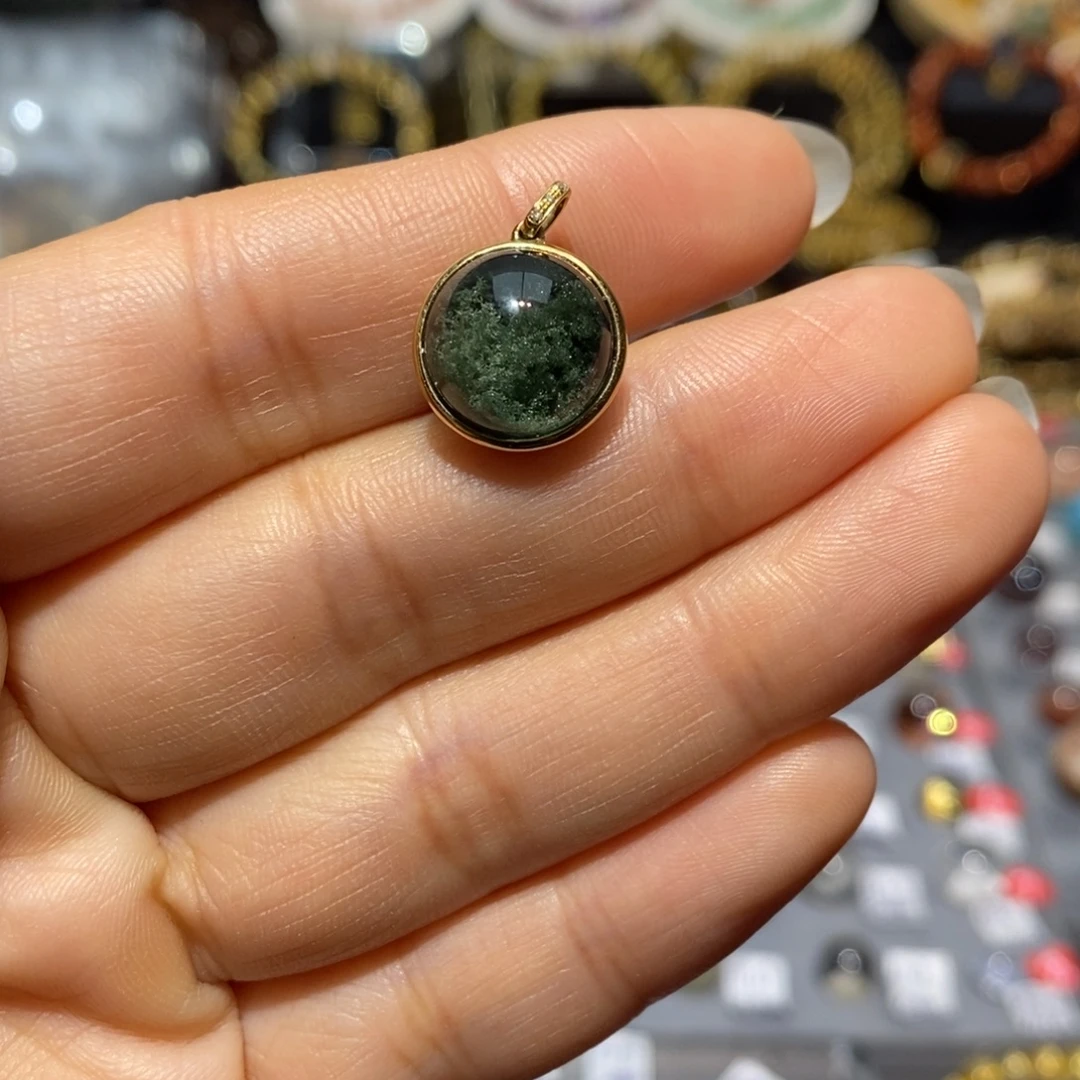 水晶手链18K金镶嵌吊坠