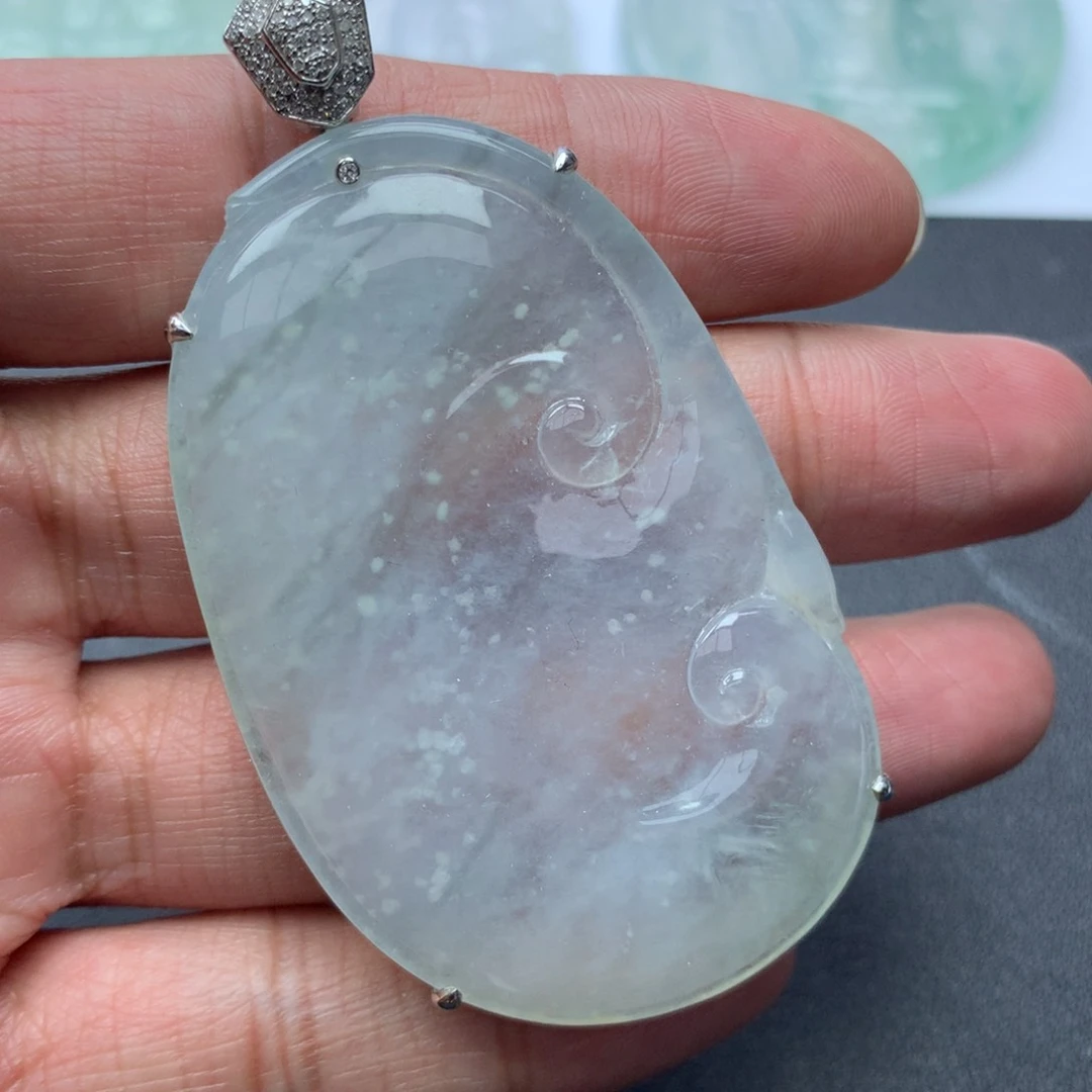 翡翠颈饰未镶嵌缅甸天然A货翡翠