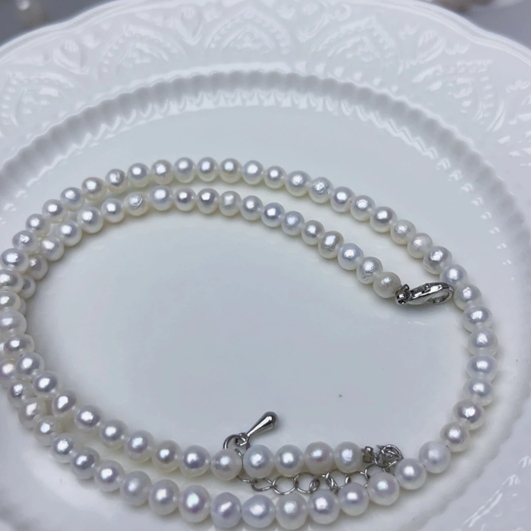 淡水珍珠颈饰银S925镶嵌