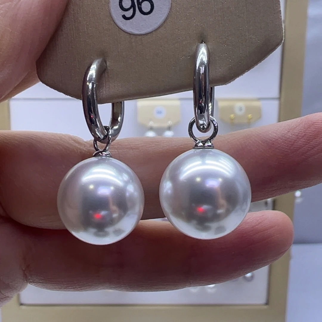 耳饰银S925镶嵌淡水珍珠