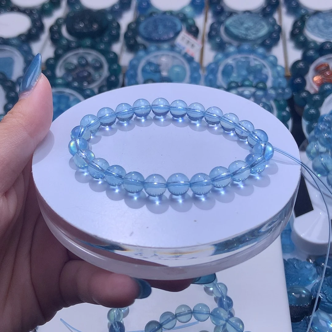 未镶嵌手串海蓝宝石圣蓝7m+【368元】要拍4件