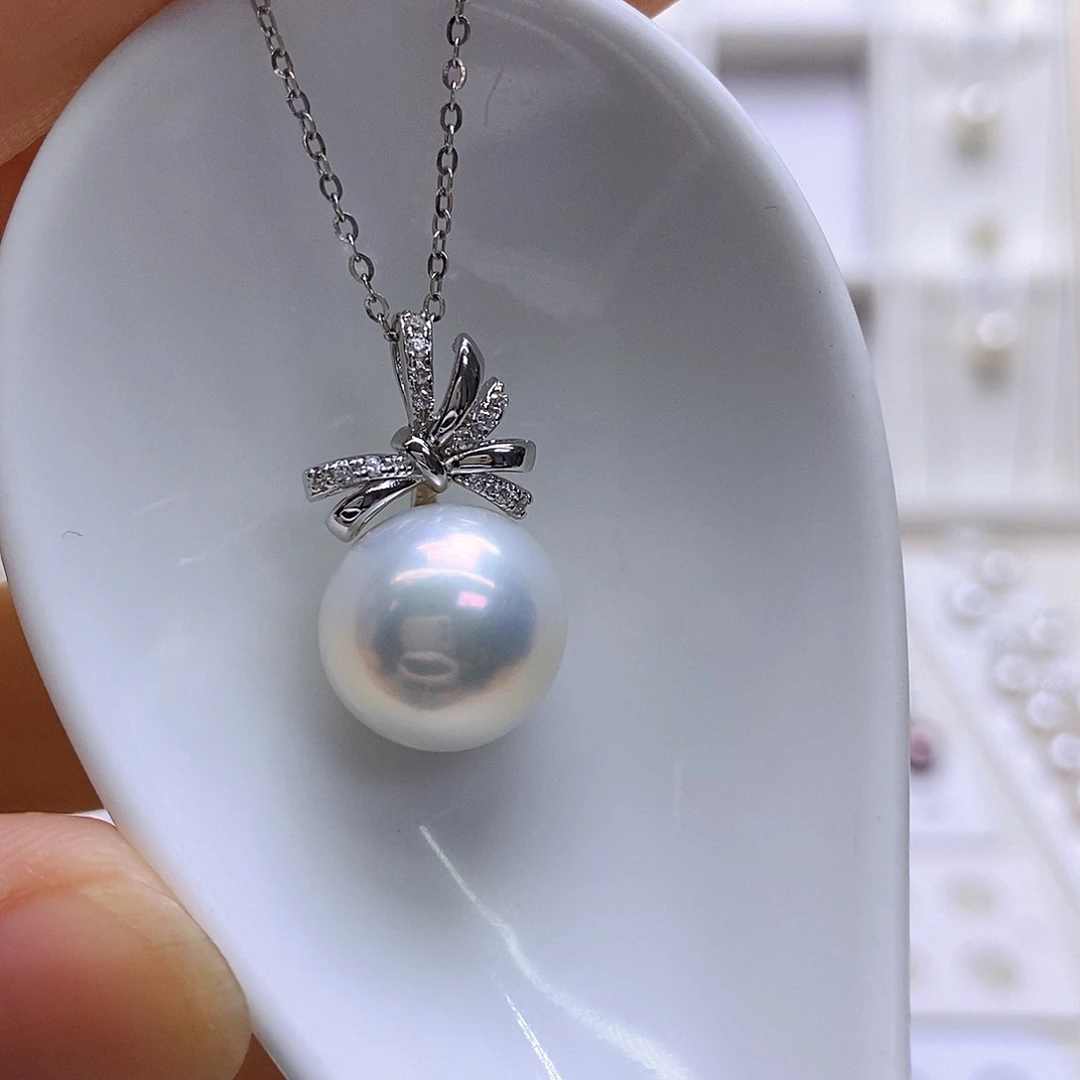 淡水珍珠银S925镶嵌吊坠(赠链)三***菲