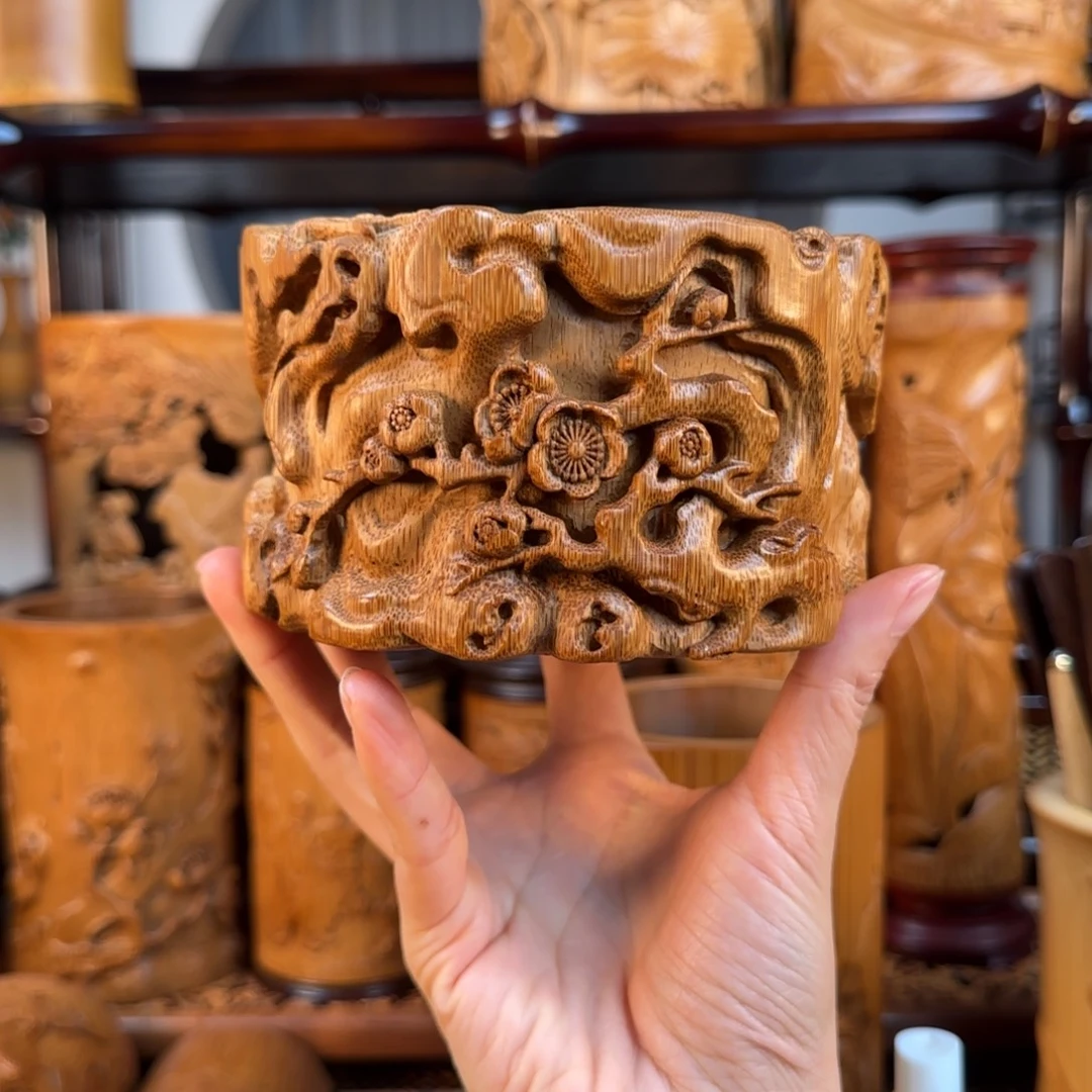 無***聲手工梅花笔洗笔筒