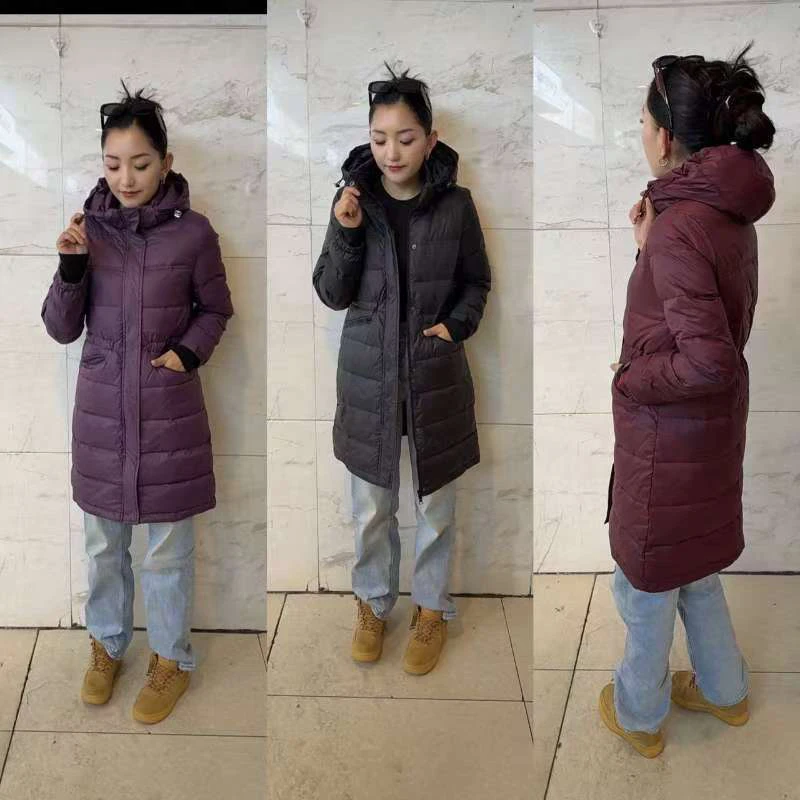 冬季新款连帽中长款收腰显瘦两面穿可以取帽子保暖羽绒外套女