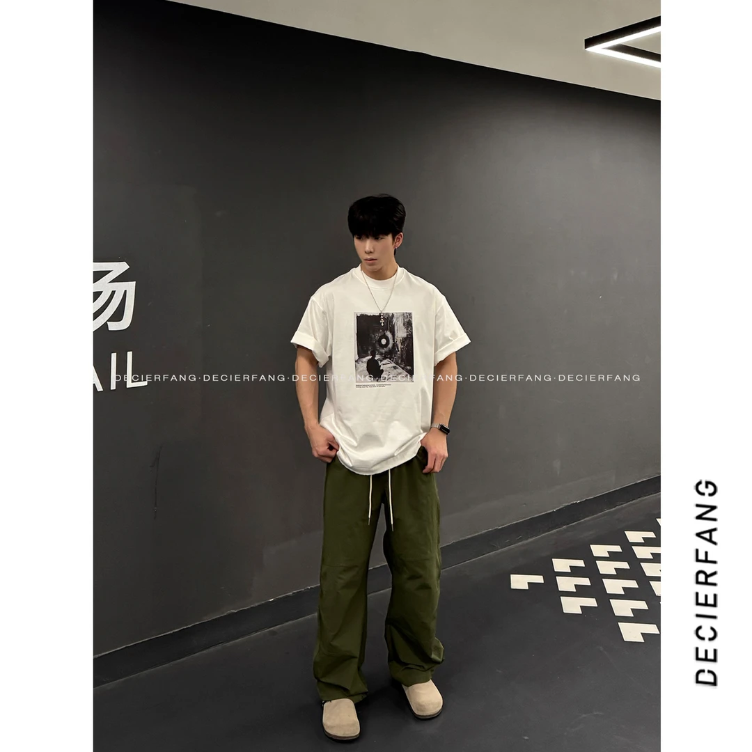 HAIDAN25夏「美式 直喷印花」vintage纯棉重磅短袖