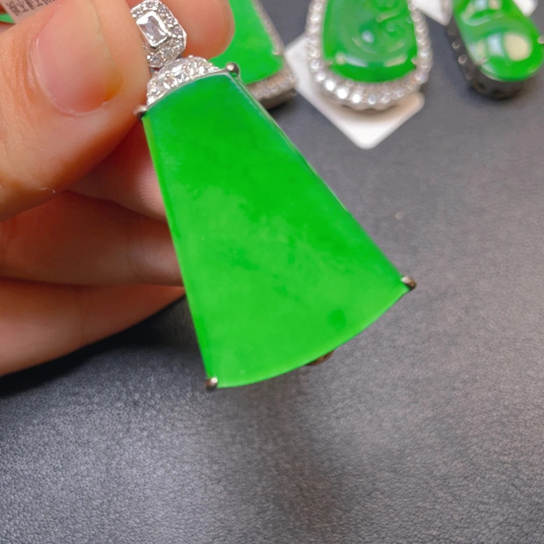 翡翠银S925镶嵌吊坠(不含链)