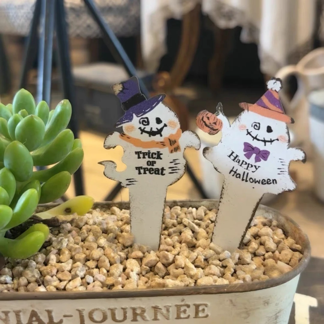 【南乔花园】园艺杂货花盆装饰插件南瓜幽灵万圣节小花插（满30包邮）