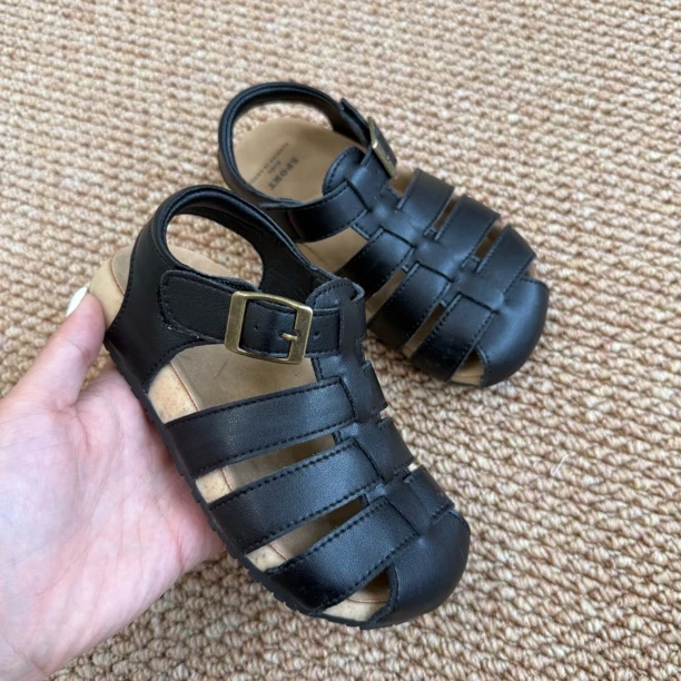 Kk·儿童夏季新款时髦洋气罗马凉鞋包头软底凉鞋