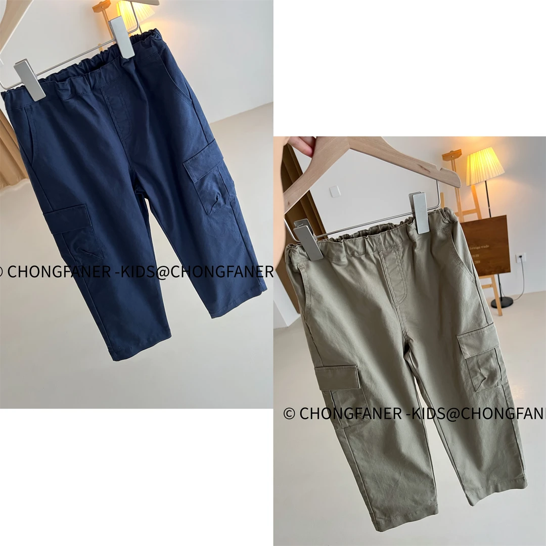 A329韩国出口童装秋季新品男童女童帅气直通工装长裤 120-155码