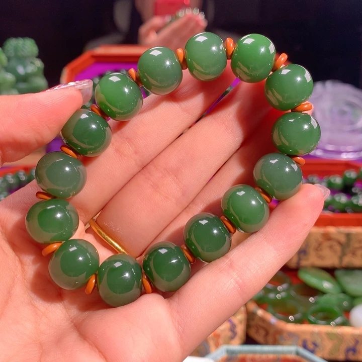 手链未镶嵌和田玉（碧玉）