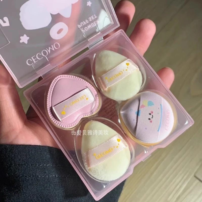 泪目了 粉扑套装太可爱了！迷你拇指粉扑气垫隔离粉底液专用手指