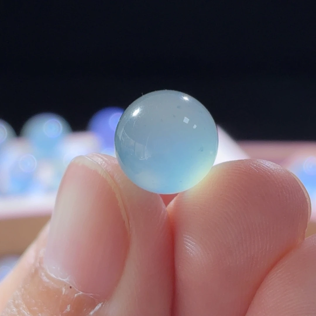 定制翡翠未镶嵌冰纯一颗蓝珠