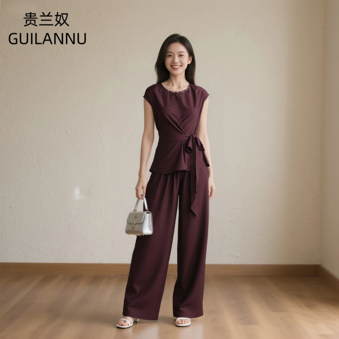 W878休闲风中国风轻职时尚套装通勤气质