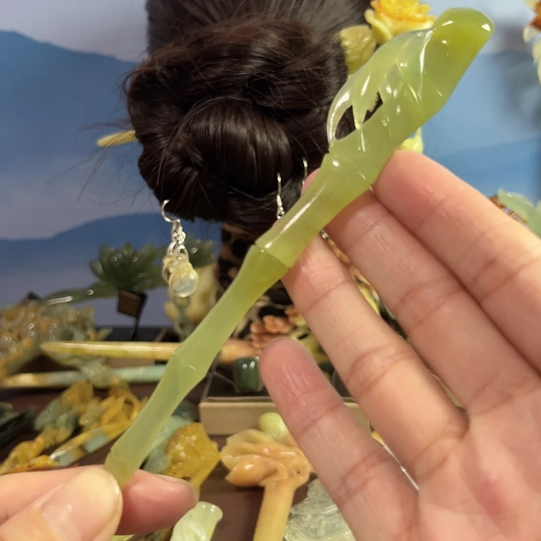 蛇纹石玉未镶嵌发饰h****6