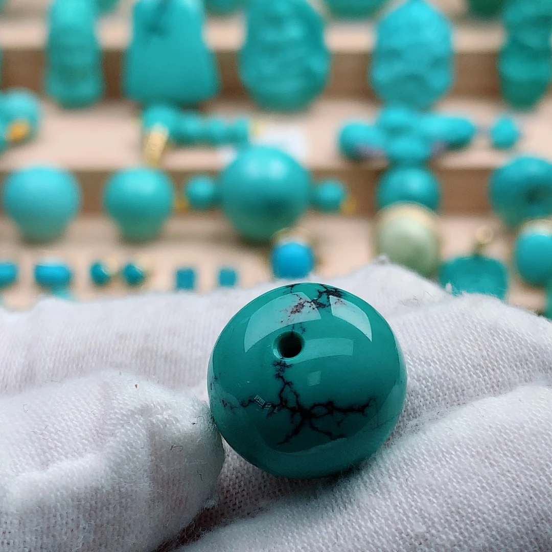 绿松石未镶嵌鼓珠