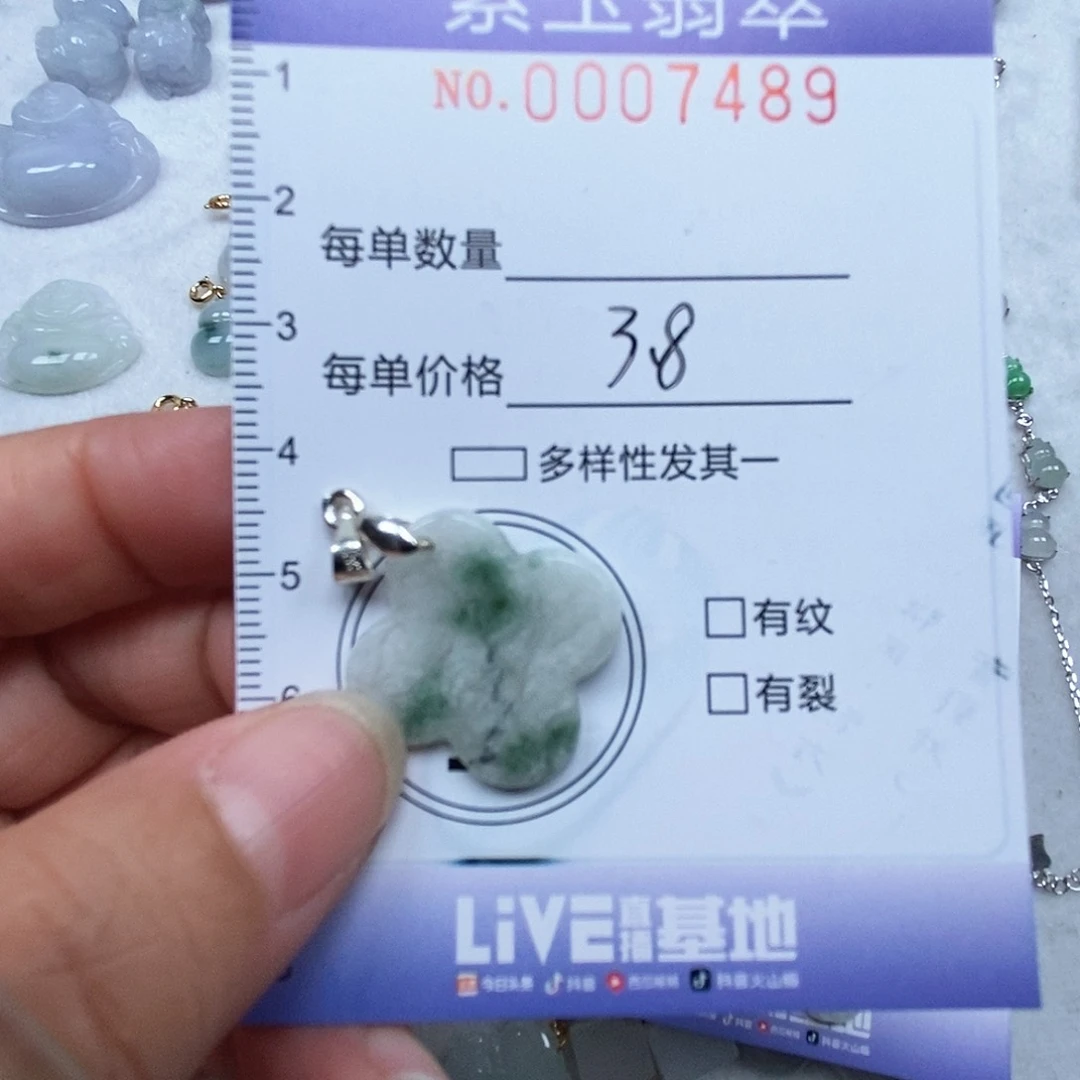 翡翠未镶嵌颈饰明*四叶草