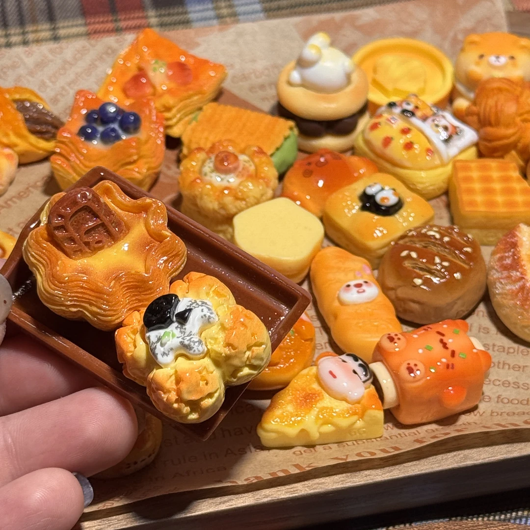 （直播拆 对对碰）食物色系面包类食完过家家创意diy树脂饰品配件