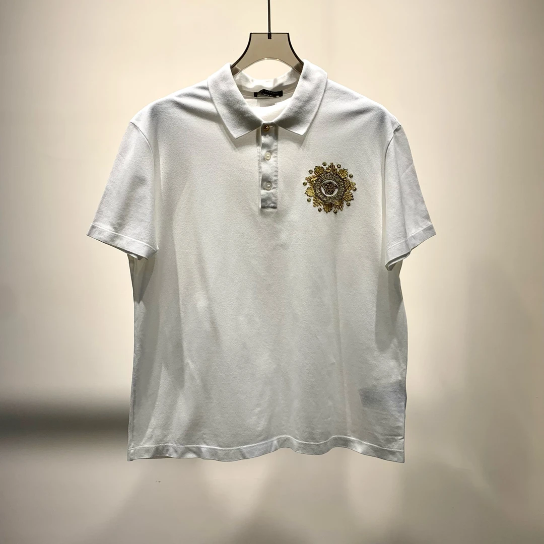 99新 VERSACE/范思哲 主线刺绣短袖Polo衫/XL码/Y9853