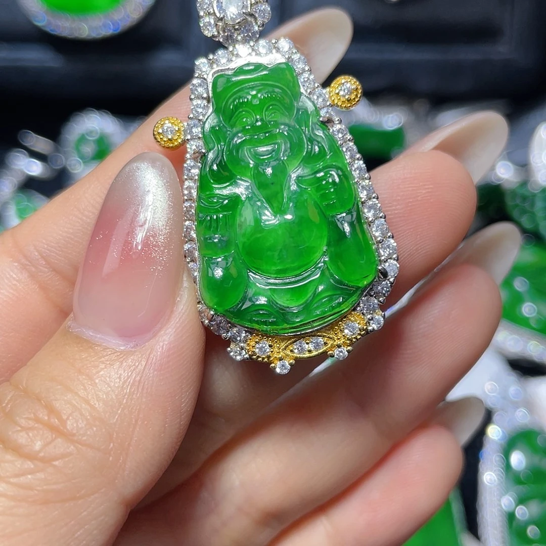 翡翠颈饰银S925镶嵌翡翠