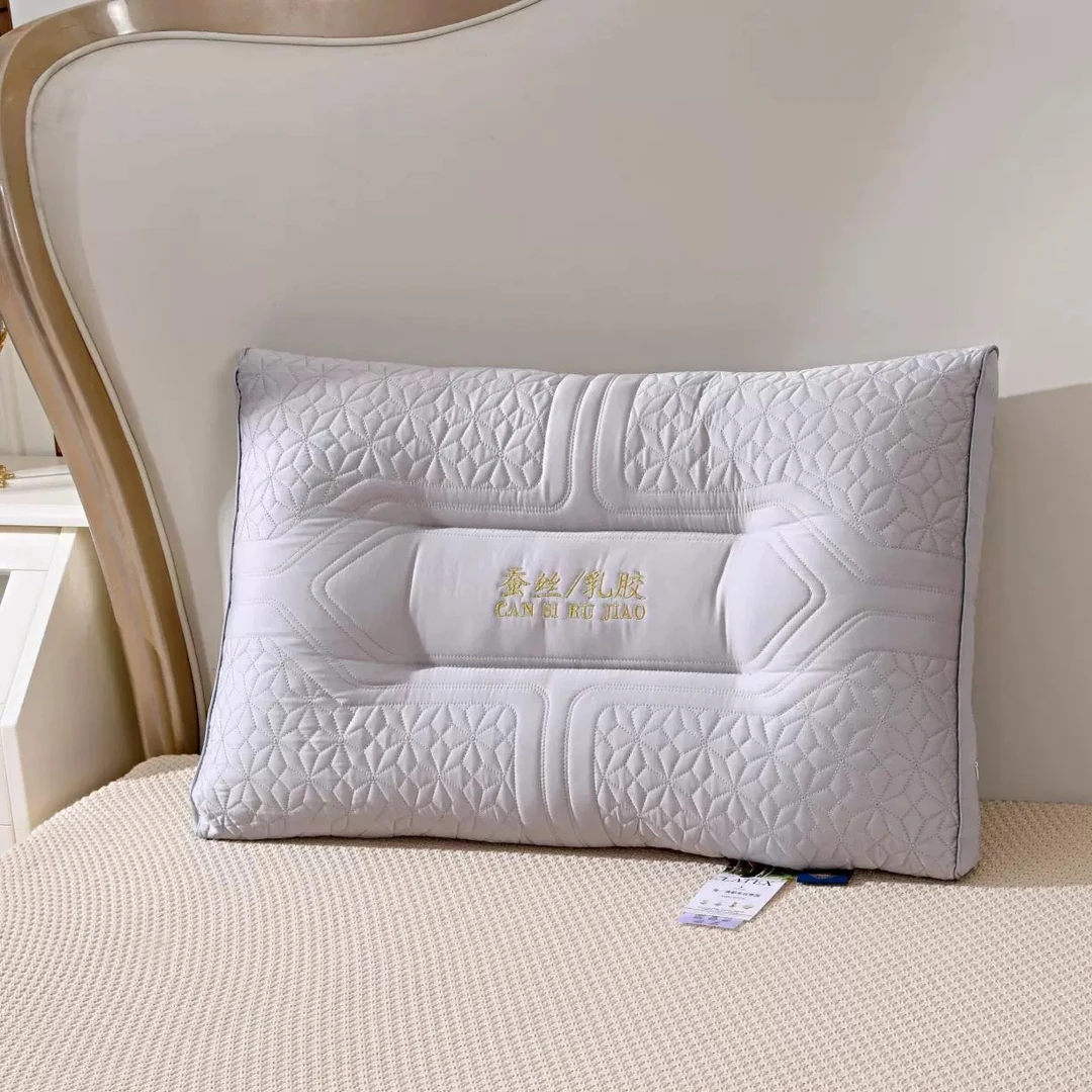 【新品枕头】灰色刺绣中枕