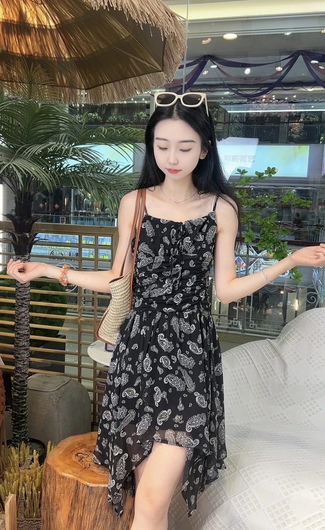 唐乐乐｜25new春夏系列气质优雅飘逸中长裙碎花裙BF0755