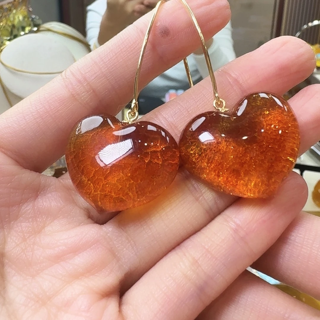 琥珀未镶嵌颈饰耳坠