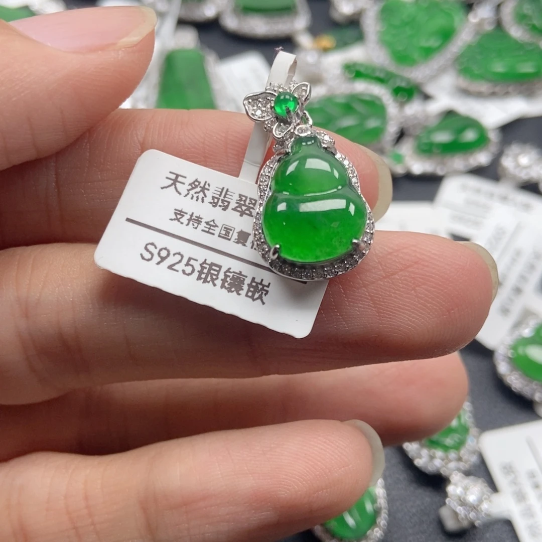 翡翠银S925镶嵌颈饰