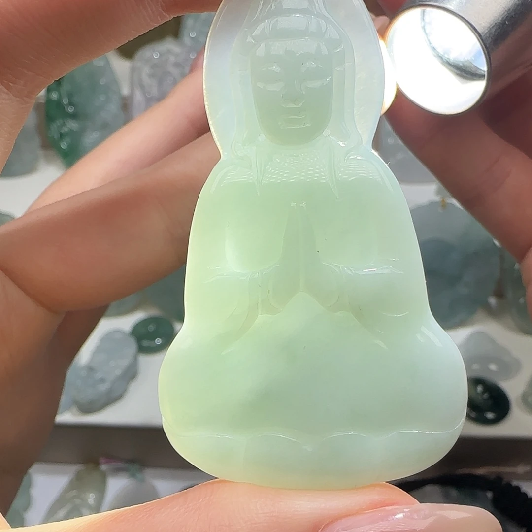 翡翠未镶嵌颈饰天然缅甸翡翠观音